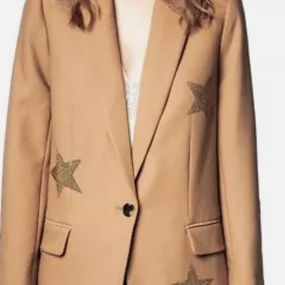 Zadig & Voltaire Viva Etoiles Star Strass Blazer Jacket Size 34 - Picture 7 of 13